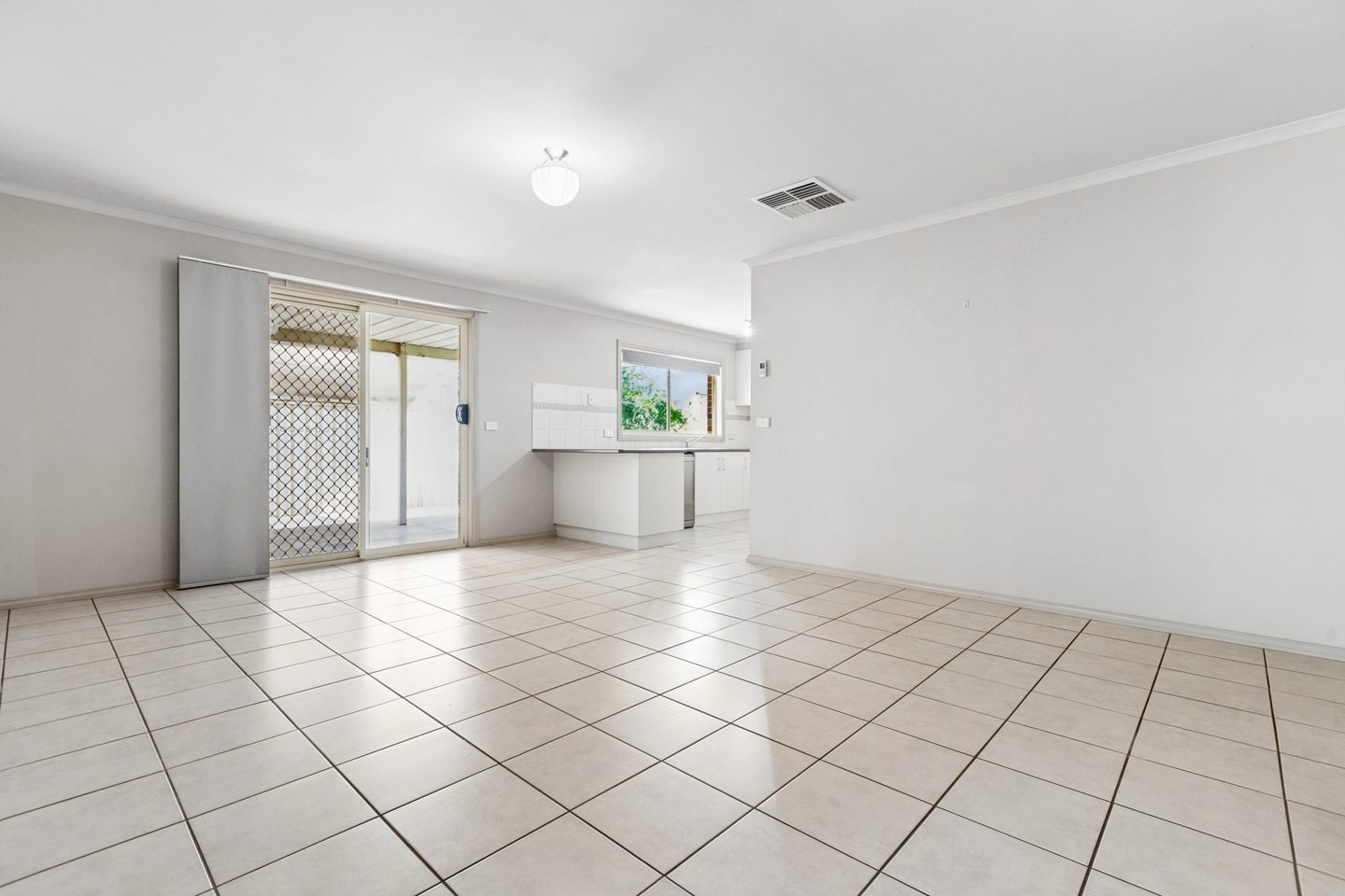 The open-plan living and meals area