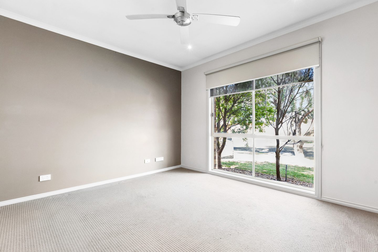 The main bedroom and ceiling fan