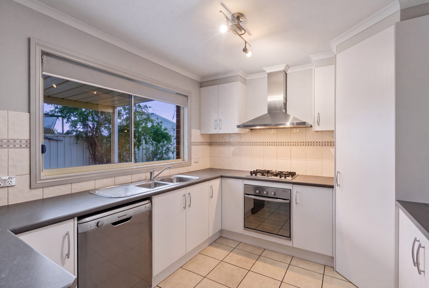The kitchen in the evening